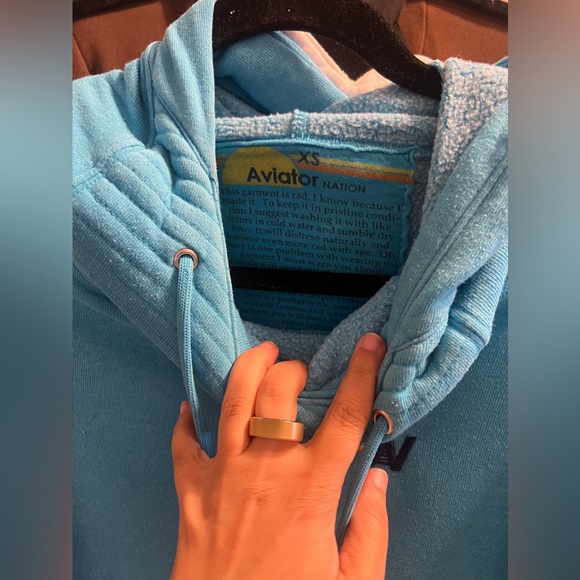 Aviator Nation blue Ninja hoodie in size XS - Picture 3 of 4